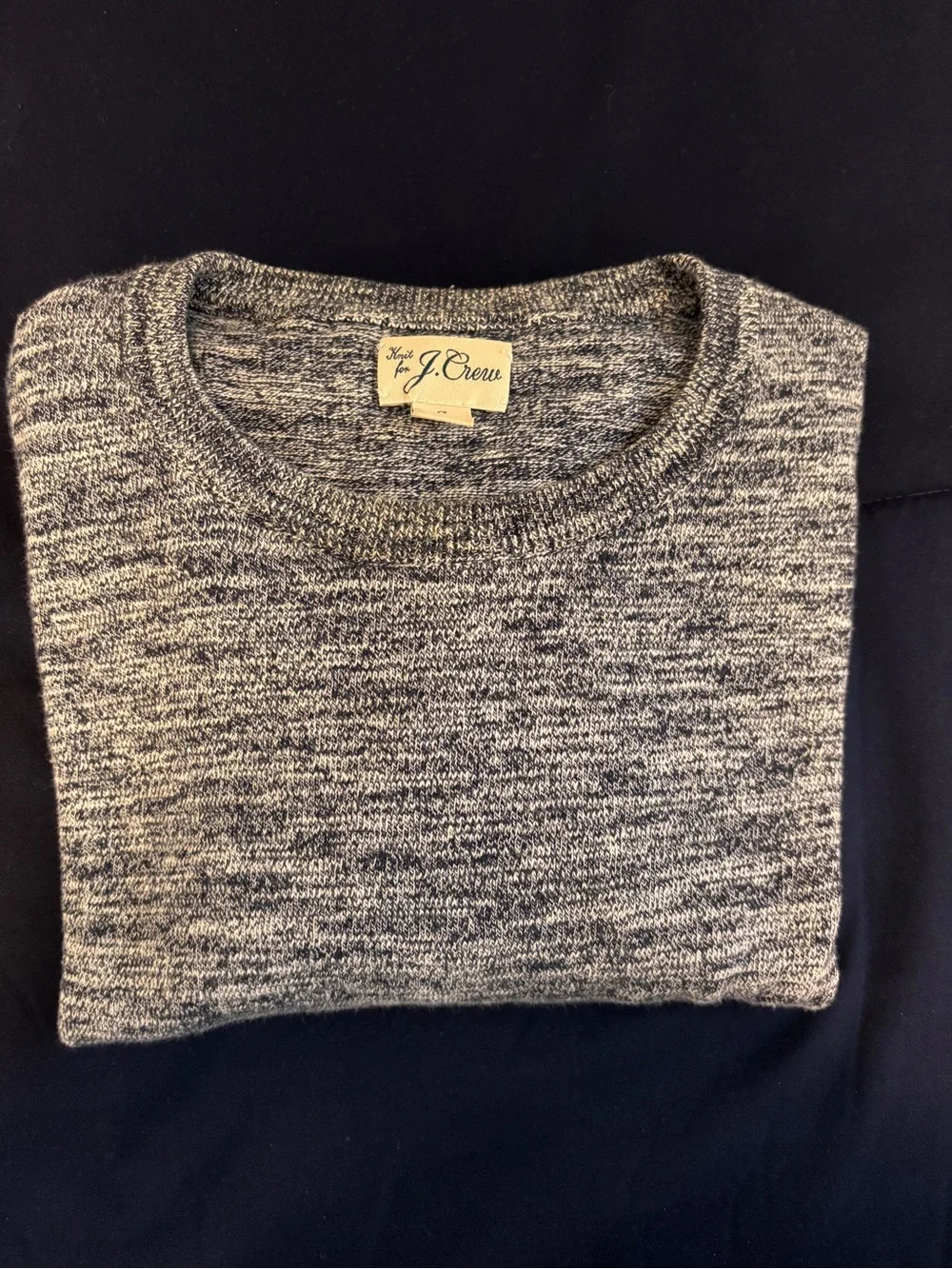 J. Crew Men's Gray Marled Crewneck Sweater - Heathered Indigo